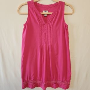 Girl's Pink Sleeveless Crochet Dress